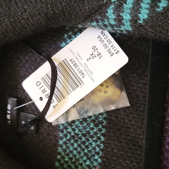 Torrid Plus Size Multicolor Plaid Notched Collar Coatigan Size 2X - Picture 5 of 6